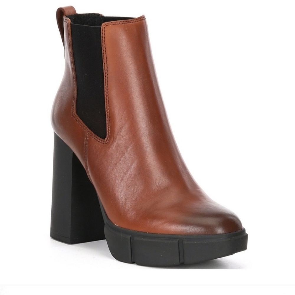 Steve Madden Revised Cognac Platform Leather Boot… - image 2
